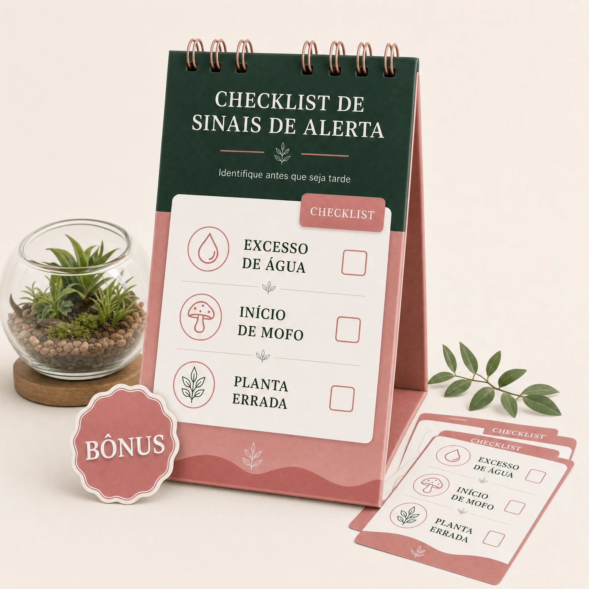 Mockup ilustrativo do checklist de sinais de alerta