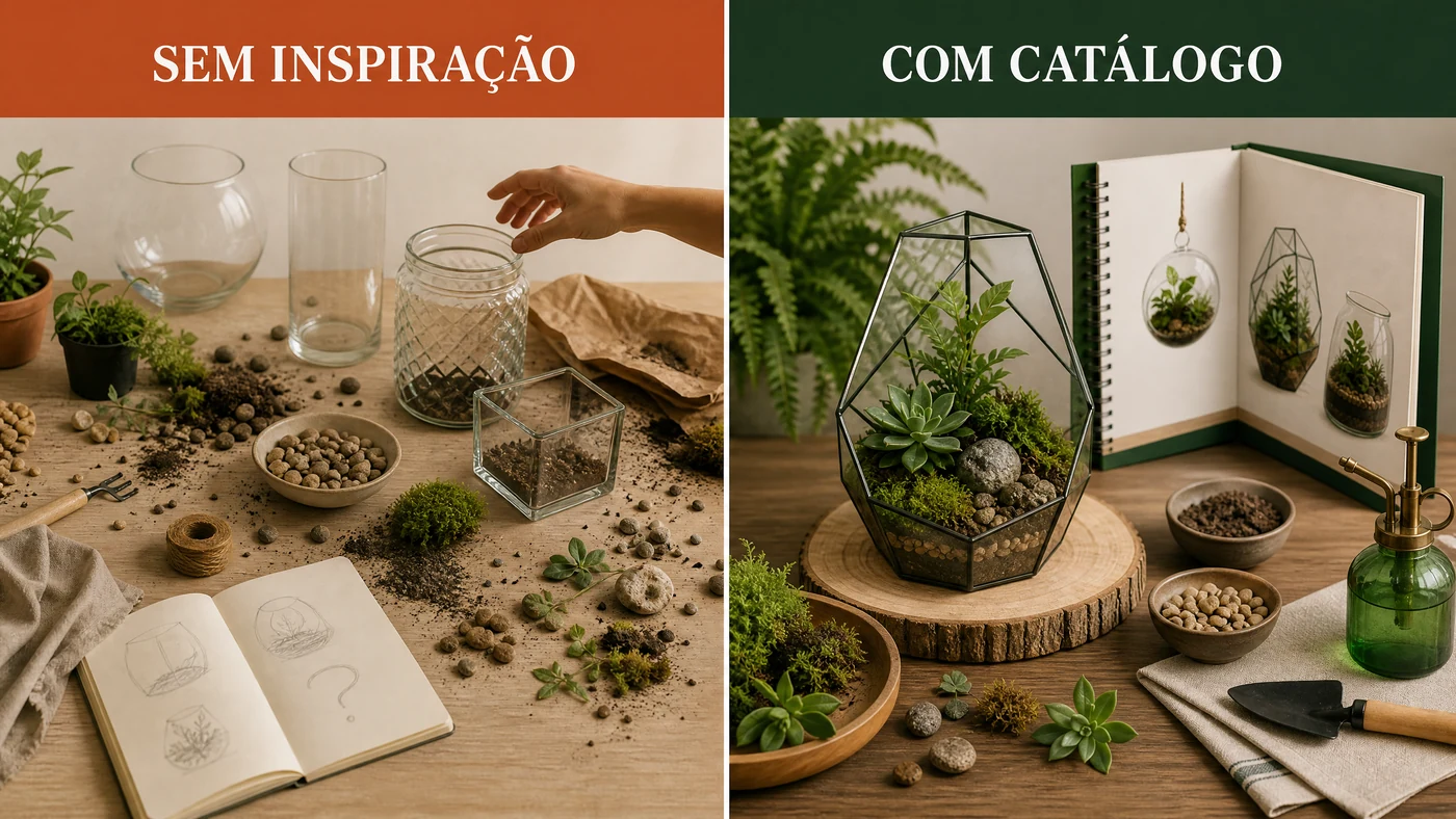 Comparação ilustrativa entre montar no achismo e montar com o modelo certo
