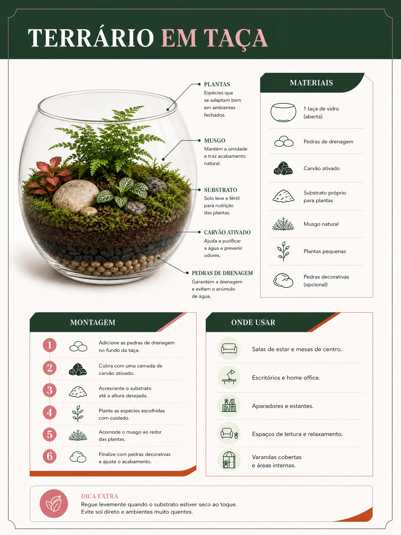 Página ilustrativa de terrário em taça