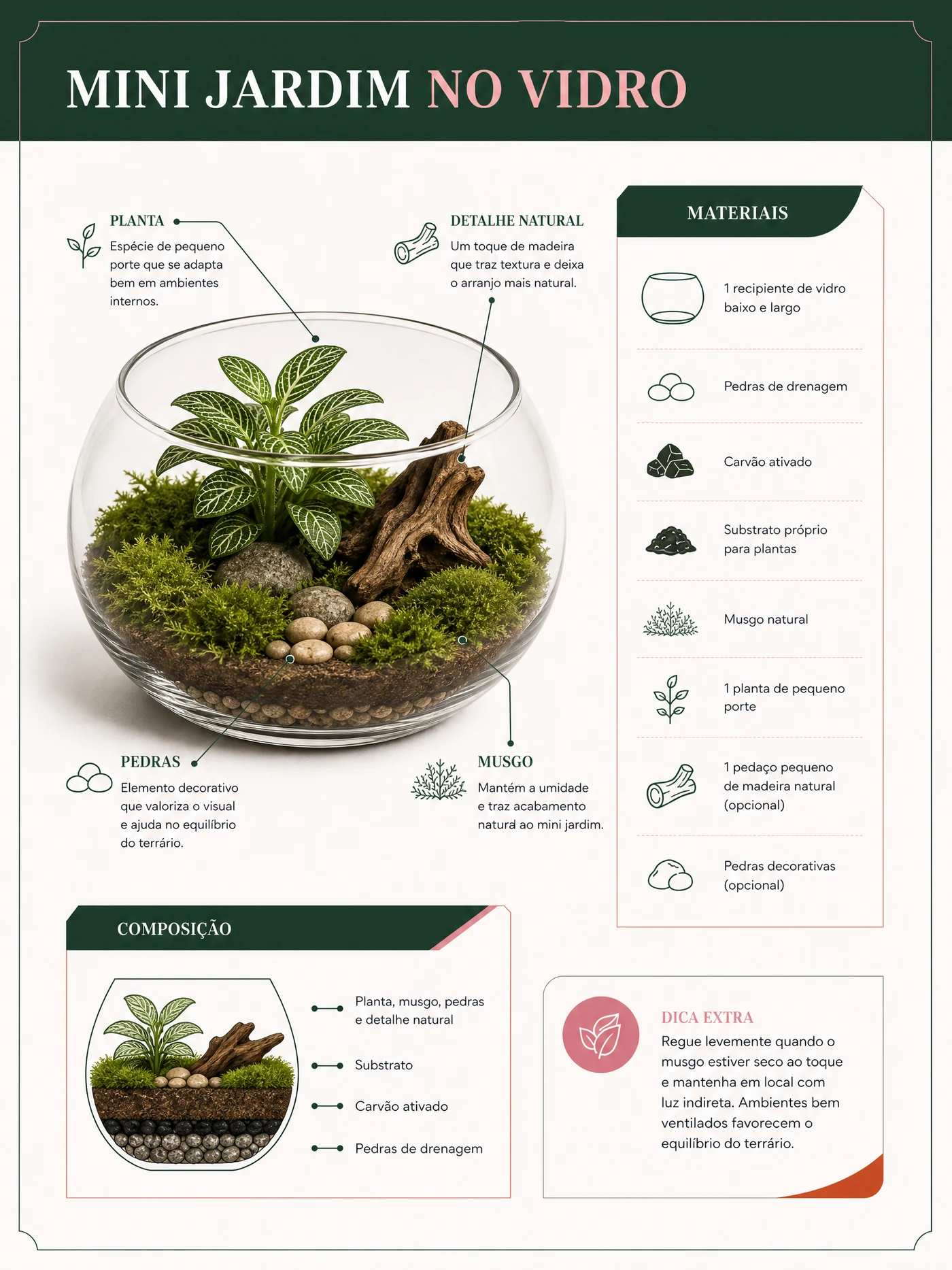 Página ilustrativa de mini jardim